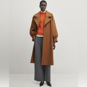 Belted Wool Coat Massimo Dutti Studio
